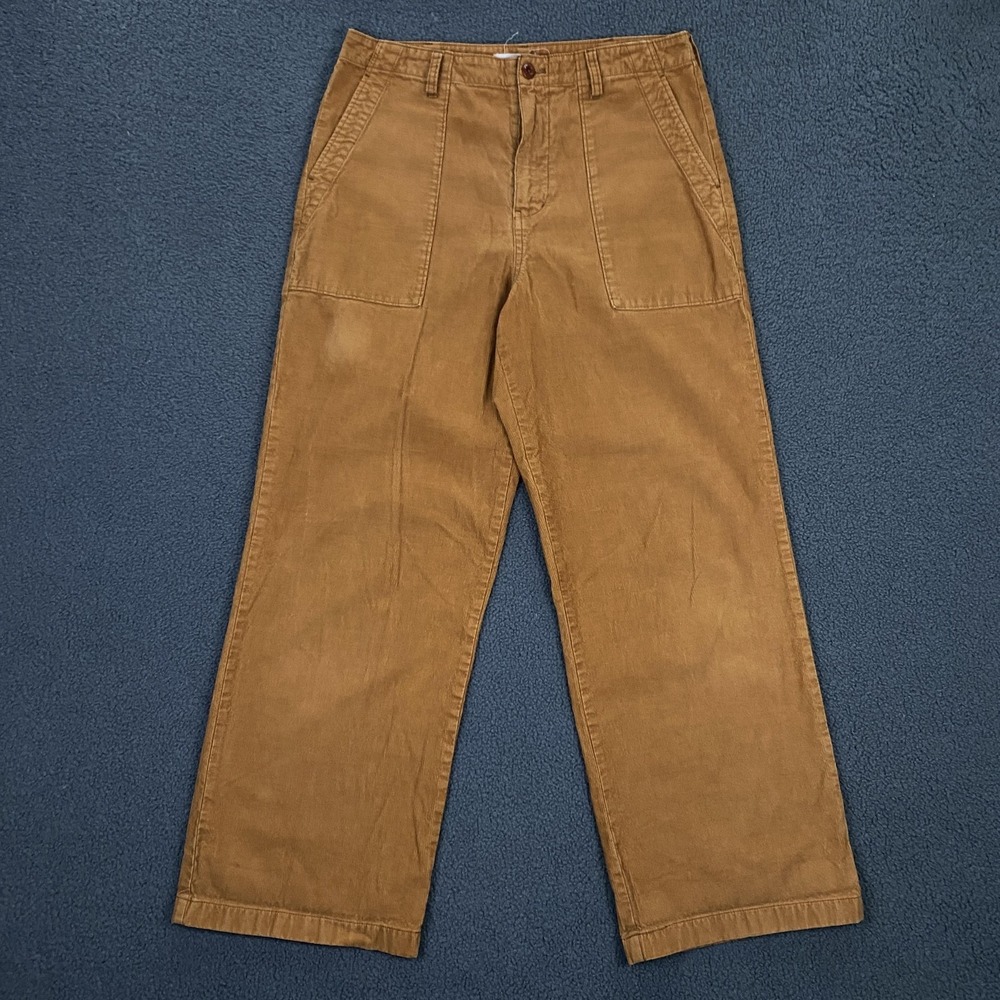 Outerknown Corduroy Pants Womens size 29 Wide Leg Patch Pocket Organic Cotton